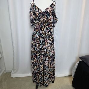 SHEIN Black Floral Maxi Dress